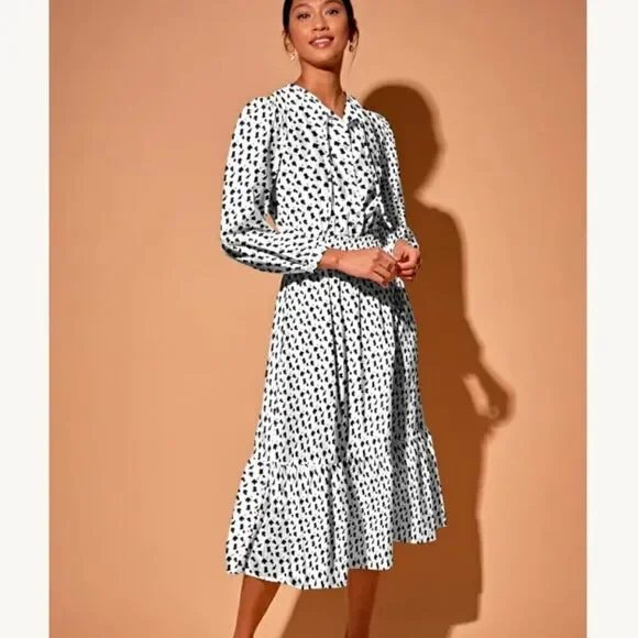 Tucker Juliette Dress White Painted Poppies Micro in Ecovero Viscose Crepe - Picture 2 of 2